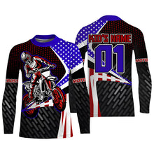 Load image into Gallery viewer, American Flag Motocross Jersey Personalized UPF30+ Dirt Bike MX Racing Off-road Motorcycle NMS1152
