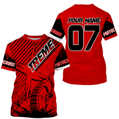 Custom red MX jersey shirt UV extreme kid&adult Motocross dirt bike racing off-road motorcycle PDT179