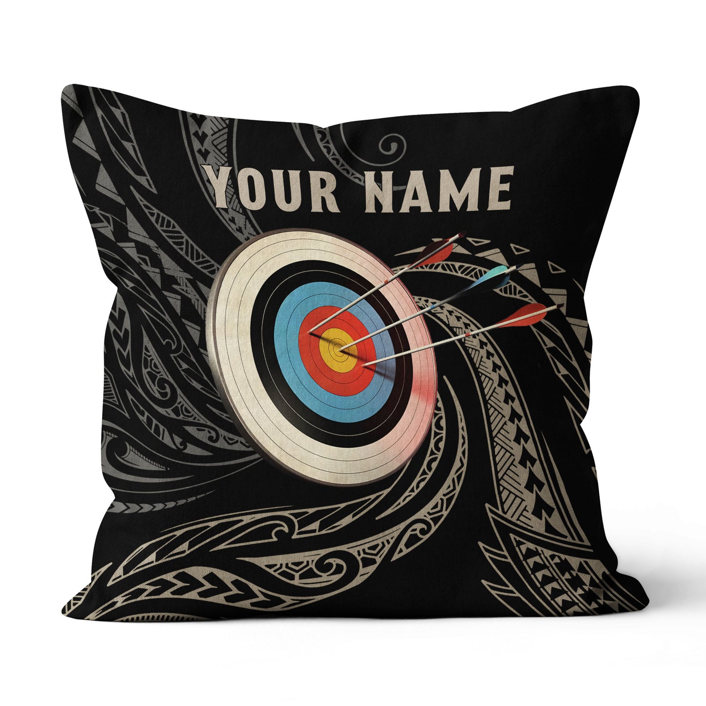 Personalized Archery 3d Target Tribal Pattern Pillow, Best Pillows Gifts TDM0785