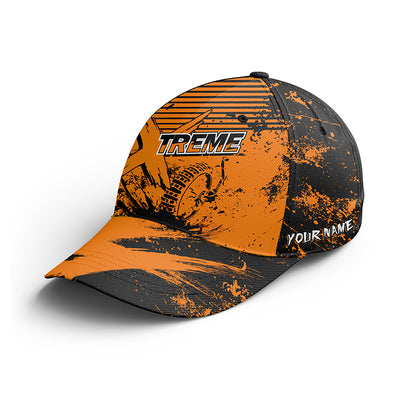 Personalized Orange Dirt Bike Hat - Custom Name Motocross BWB Hat Motorcycle Cap For Bikers CDT05