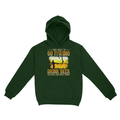 I just want to go fishing, drink beer, take naps and forget things D03 NQS2608  Standard Hoodie