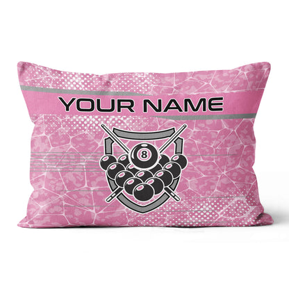 Personalized Pink Billiard 8 Ball Pillow Custom Pool Balls Pillow Gifts VHM0865