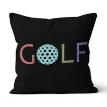 Load image into Gallery viewer, Multicolor Golf Word Black Throw Pillow Cool Golf Gifts For Golfer LDT1210
