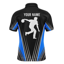 Load image into Gallery viewer, Personalized Men Polo Bowling Shirt That's How I Roll Blue Bowling Track Short Sleeve Men Bowlers NBP04