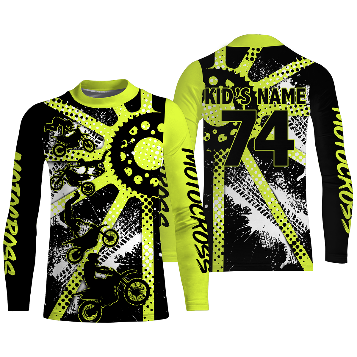 Dirt bike freestyle kid men women custom MX jersey UPF30+ green Motocross off-road racing shirt PDT63