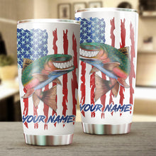 Load image into Gallery viewer, 1pc Trout fly fishing American flag rainbow trout ChipteeAmz's art Custom Stainless Steel Tumbler Cup AT058