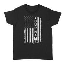 Load image into Gallery viewer, Custom name American flag shirt, personalized American patriot Women's T-shirt, birthday gift, Christmas gift for dad, mom - NQS1290