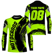Load image into Gallery viewer, Custom green Dirt Bike youth women men jersey upf30+ off-road motocross racing shirt motorcycle PDT420