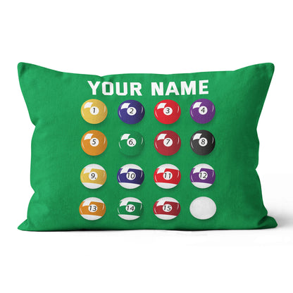 Personalized Billiard Balls Pillow Custom Throw Pillow Top Billiard Gift VHM0890