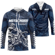 Load image into Gallery viewer, Men women kids jersey for dirt bike custom UPF30+ blue motocross racing xtreme off-road motorcycle PDT102