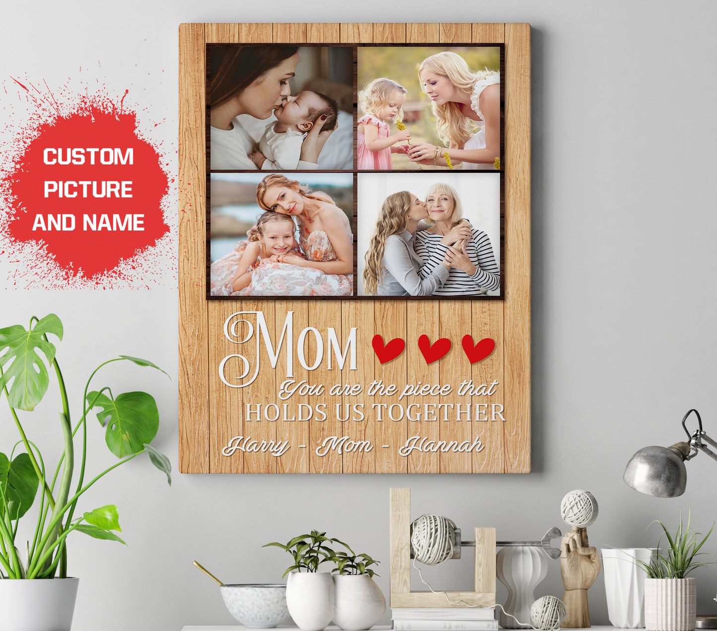 Personalized Mom Canvas| Mom You Hold Us Together| Mother's Day Gift, Gift for Mom, Gift for Mother, Mom Birthday JC223