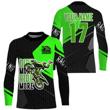 Load image into Gallery viewer, MX custom green adult&amp;kid jersey UPF30+ Dirt More Ride More biker off-road motorcycle racewear PDT51