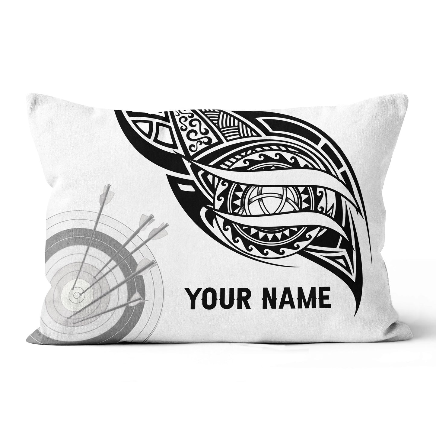 Custom Black White Archery Target Pillow, Archery Throw Pillows Gifts TDM0796