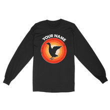 Load image into Gallery viewer, Goose Retro Vintage Sunset Custom Name Shirt, Goose Hunting Shirt, Personalized Gift for Goose Bird Lover Standard Long Sleeve FSD2347D08