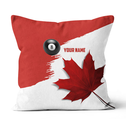 Personalized Canada Leaf Billiard Pillow, Billiard Canadian Flag Pillows TDM0853