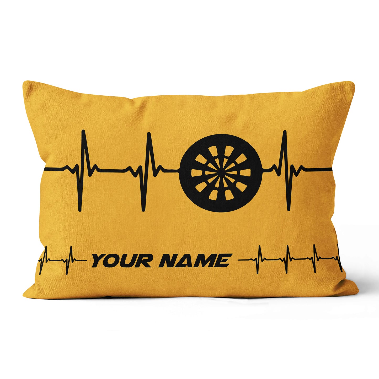 Yellow Dartboard Heartbeat Custom Throw Pillow Personalized Dart Gifts LDT1110