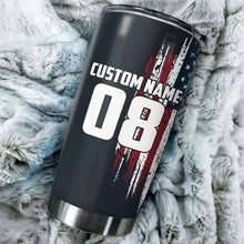 Load image into Gallery viewer, Personalized USA Flag Motocross Tumbler Cup - Riding Gift Biker Patriotic Gift Motorcycle Drinkware CDT17