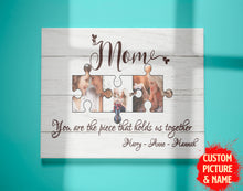 Load image into Gallery viewer, Personalized Mom Canvas| Mom Hold Us Together Mom Photo| Mom Birthday Gifts for Her Mom Mother's Day Gift JC210