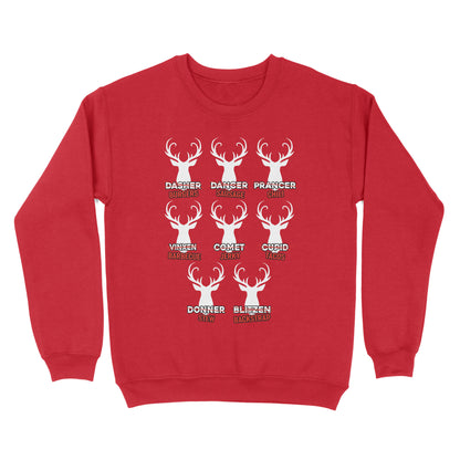 Funny Christmas Reindeer Hunter Shirt, Deer Hunter Gift D02 NQS2460 Standard Crew Neck Sweatshirt