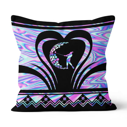 Golf Heart Rainbow Throw Pillow Best Golf Gifts For Golfer LDT1214
