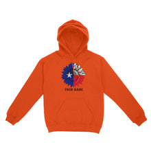 Load image into Gallery viewer, Texas flag sunflower customized name patriot Texas state flag Hoodie D03 NQS2495