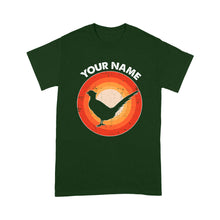 Load image into Gallery viewer, Pheasant Retro Vintage Sunset Custom Name Shirt, Pheasant Hunting Shirt, Gift for Pheasant Lover, Bird Lover Standard T-shirt FSD2349D08