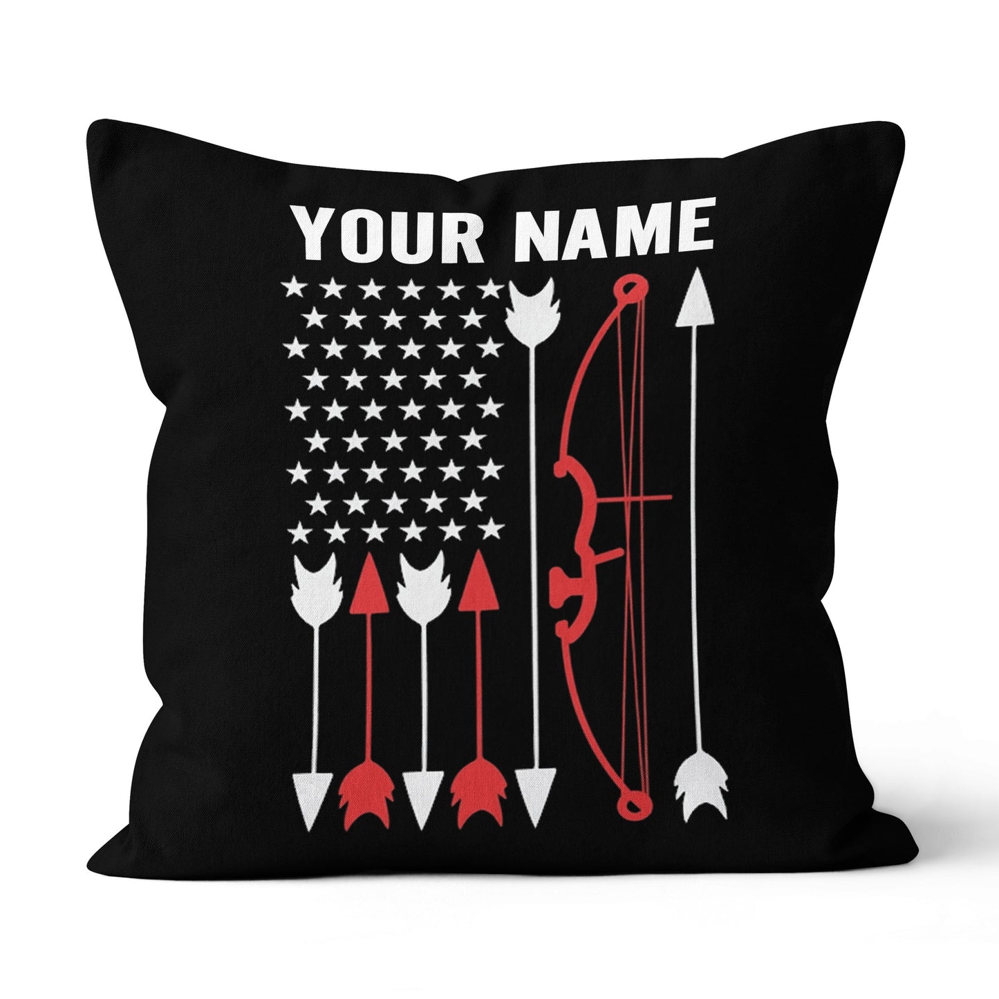 Archery Flag Design Pillow Custom Name Canvas And Linen Throw Pillows TDM0774