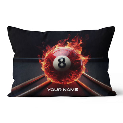 Personalized Flaming 8 Ball Pool Cue Billiard Pillow, Best Pillows Gifts TDM0748