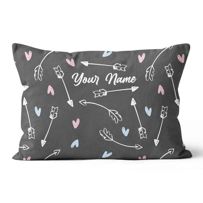 Personalized Archery Arrows And Hearts Throw Pillow Best Valentine Gifts TDM0784