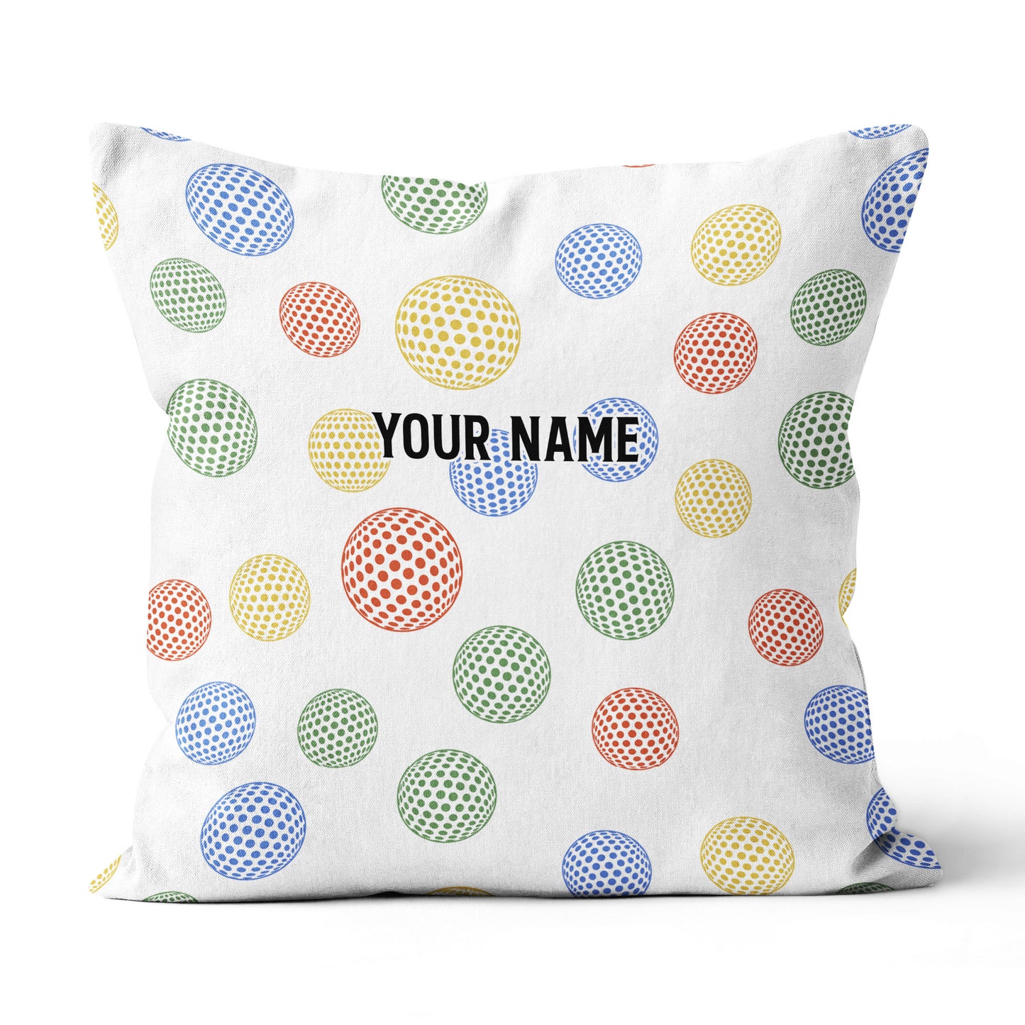 Colorful Golf Ball Custom Throw Pillow Personalized Cool Golf Gifts LDT1149