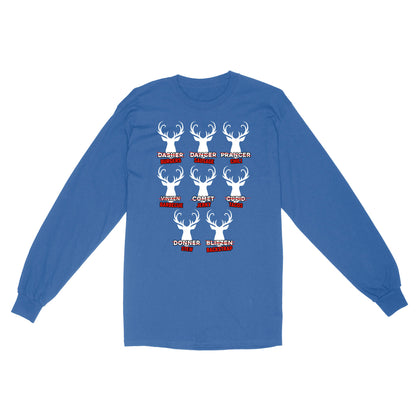 Funny Christmas Reindeer Hunter Shirt, Deer Hunter Gift D02 NQS2460 Standard Long Sleeve