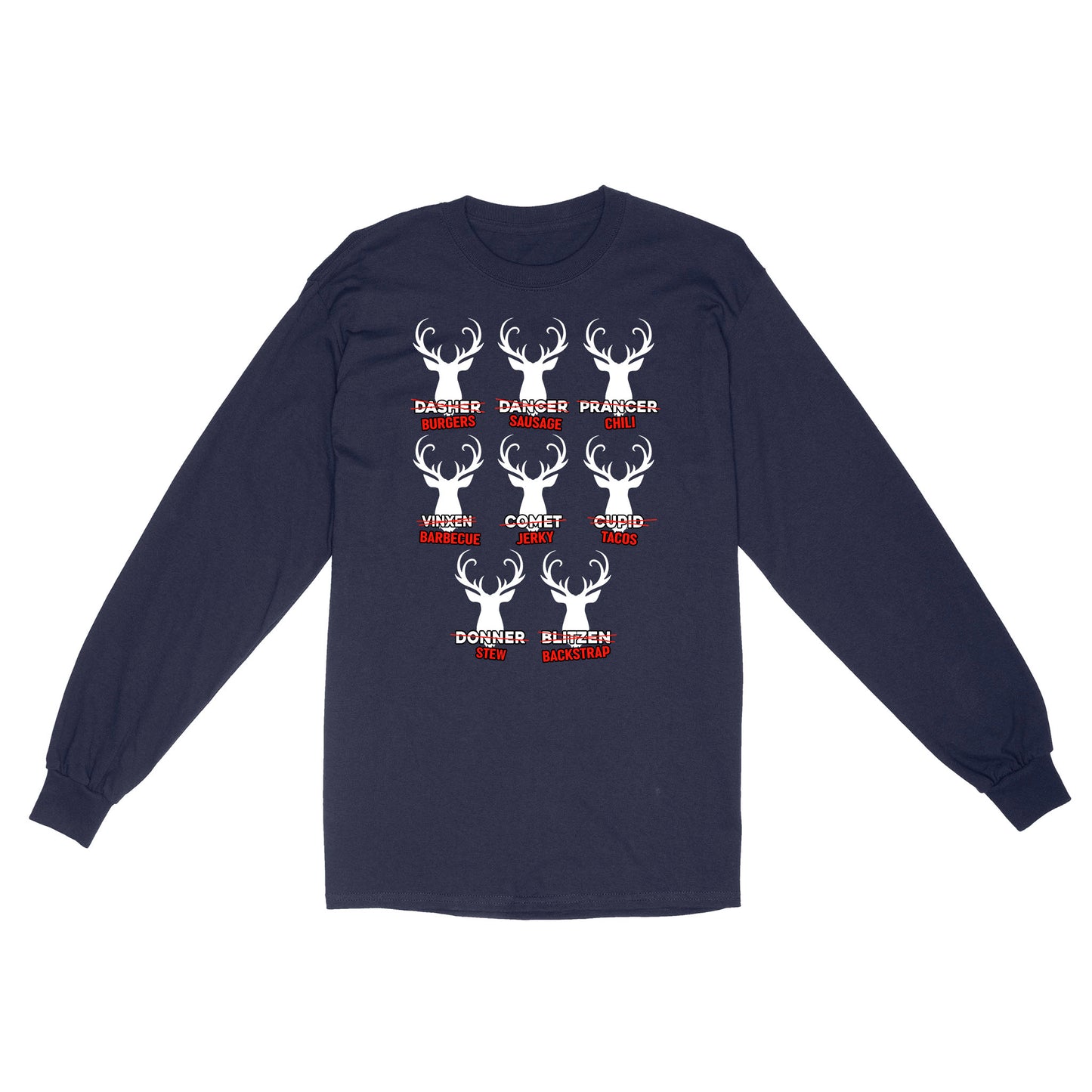 Funny Christmas Reindeer Hunter Shirt, Deer Hunter Gift D02 NQS2460 Standard Long Sleeve