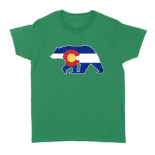 Load image into Gallery viewer, Colorado bear hunting Women's T-shirts, CO State Flag Bear Hunter - NQSD233