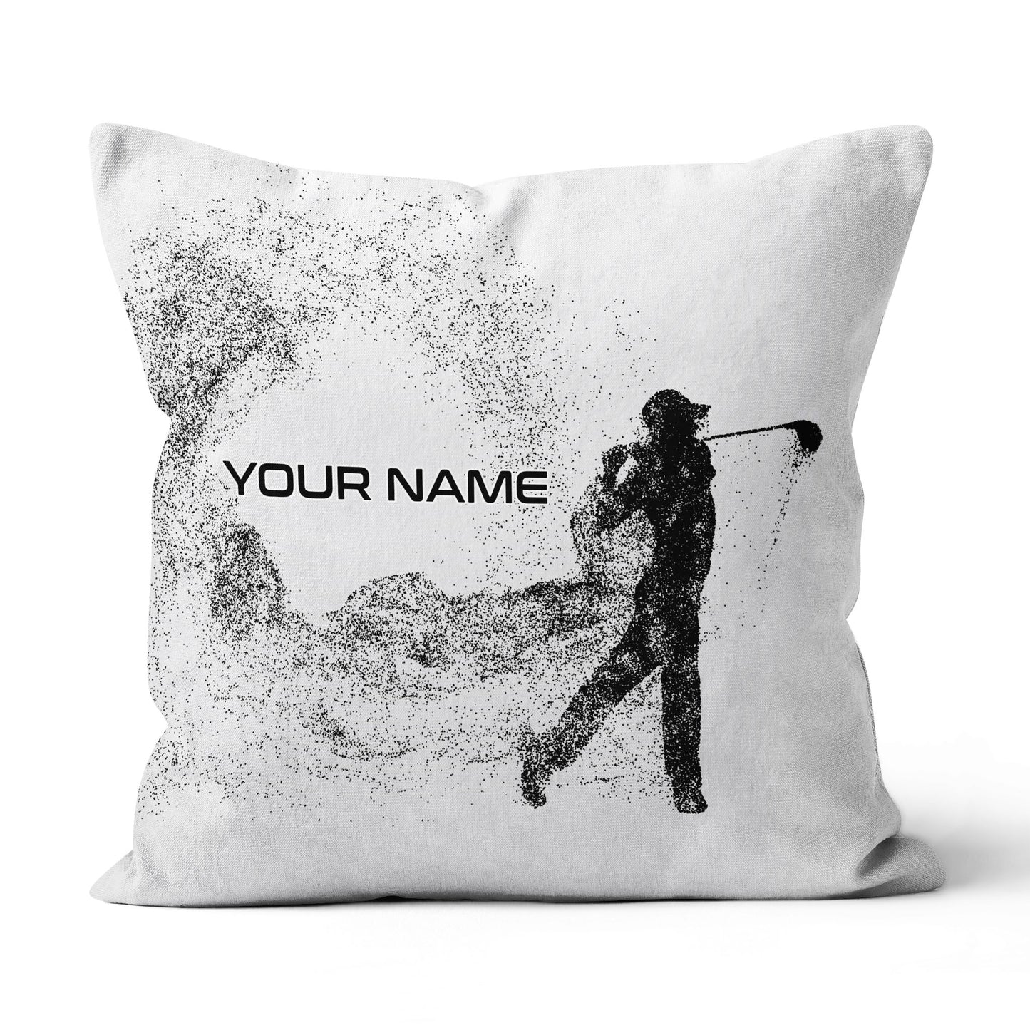 Silhouette Golf Player Custom Throw Pillow Personalized Golfing Gifts LDT1125