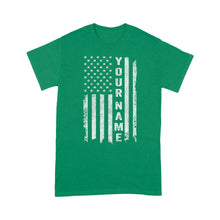 Load image into Gallery viewer, Custom name American flag shirt, personalized American patriot T-shirt, birthday gift, Christmas gift for dad, mom - NQS1290