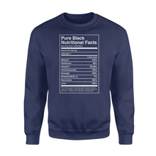 Load image into Gallery viewer, Black Pride Pure Black Nutritional Facts - Standard Crew Neck Sweatshirt