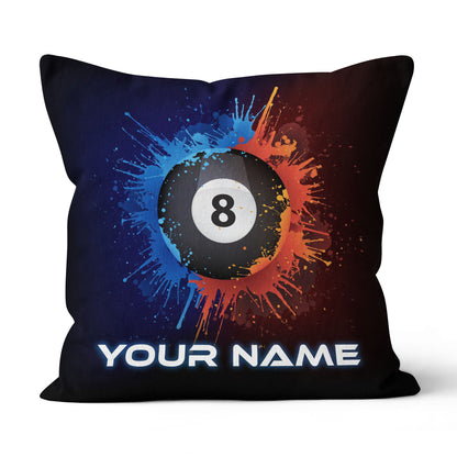 Personalized Water And Fire 8 Ball Billiard Pillow Custom Billiard Gifts VHM0830
