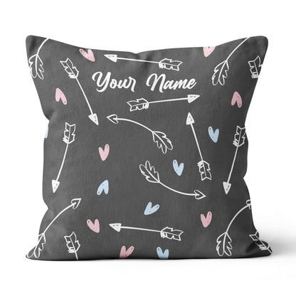 Personalized Archery Arrows And Hearts Throw Pillow Best Valentine Gifts TDM0784