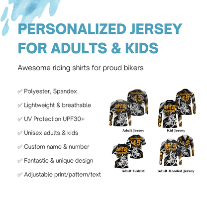 Personalized MTB jersey UPF30+ Mountain bike gear Downhill trails cycling top Adult kid MTB shirt | SLC100