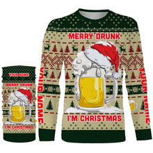 Load image into Gallery viewer, Funny Festive Drinking Gift Merry Drunk I'm Christmas Ugly Sweater Customize Name 3D Shirt TTN101
