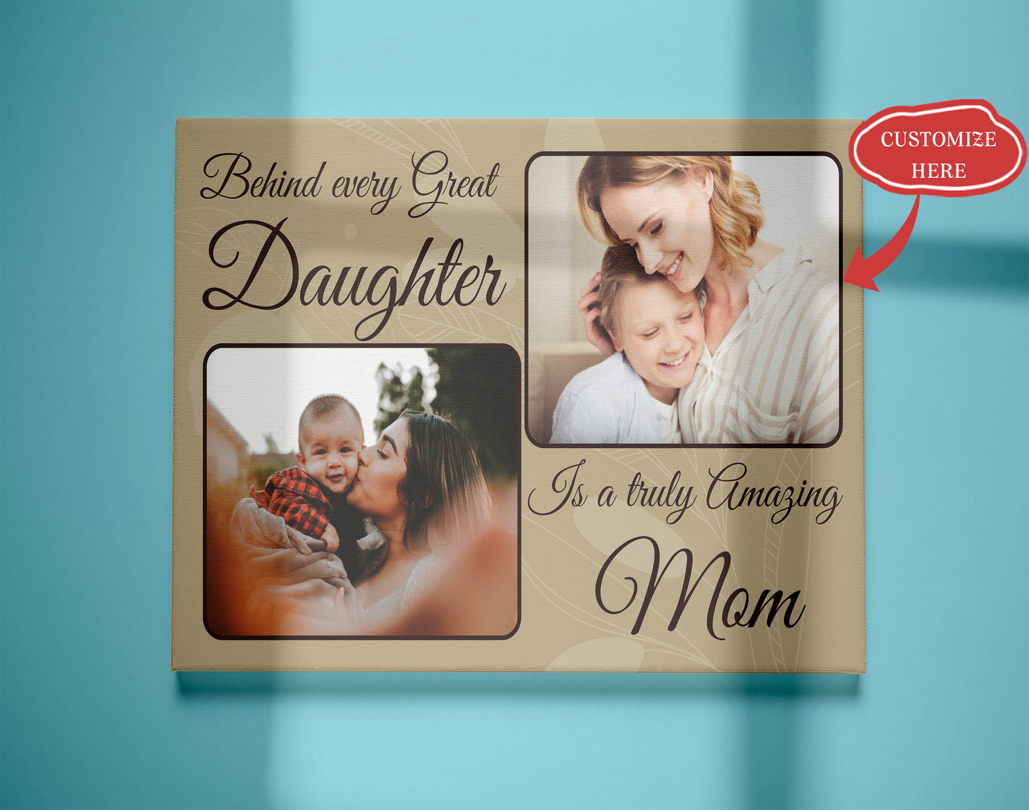 Personalized Canvas| Mother & Daughter - Custom Image Canvas for Mother| Gifts for Her, Mother, Mom T166