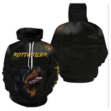 Load image into Gallery viewer, Rottweiler Hoodie Long Sleeve| Custom Name Rottweiler Shirt for Dog Mom Dog Dad Dog Lover Gift| JTSD272
