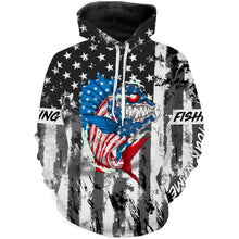 Load image into Gallery viewer, American flag angry bass fishing ChipteeAmz's art shirts UV protection TATS213