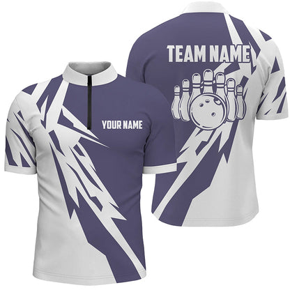 Personalized Blue Bowlling Team Jerseys Mens Bowling Shirts Bowlers Gifts IPHW5522