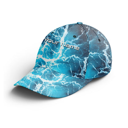 Saltwater Sea wave camo Custom Adjustable Fishing Baseball Trucker Angler hat cap Fishing gifts IPHW3267