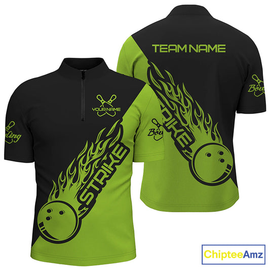 Custom Bowling Shirts For Men And Women, Bowling Team Shirts Bowling Strike | Green IPHW4291