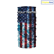 Load image into Gallery viewer, Custom Saltwater Long Sleeve Uv Fishing Shirts, American Flag Sea Wave Camo Fishing Shirts IPHW5028