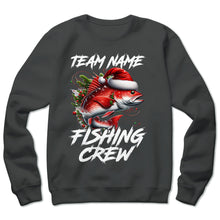 Load image into Gallery viewer, Custom Christmas Redfish Fishing Team Shirts, Red Drum Fishing Crew Sweatshirt, Christmas Fishing Gifts IPHW5663