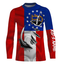 Load image into Gallery viewer, GA Fishing 3D Fish Hook Georgia Flag UV protection Custom long sleeves shirts personalized fishing gifts IPH2029