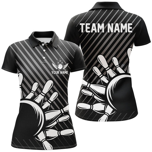 Personalized Bowling Jersey With Name And Team Name Bowling Polo Shirt For Women IPHW5338